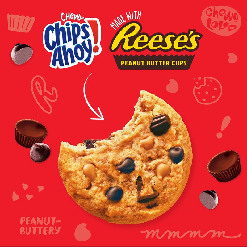 Chips Ahoy NABISCO CHIPS AHOY! Peanut Butter Cup Chocolate Cookies, Family Size, 14.25 Ounce (Pack of 1) - Image 2